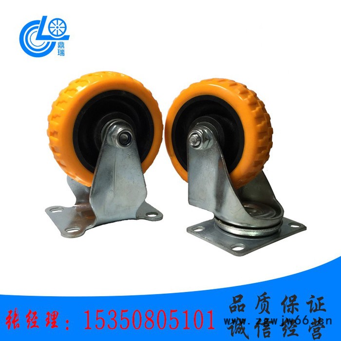 米其林PVC定向万向轮耐磨轻型货架推车平底脚轮子3寸4寸5寸图3