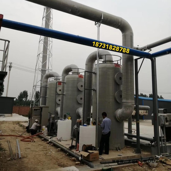 脱硫塔喷淋层喷嘴 玻璃钢废气脱硫塔 脱硫塔 喷淋塔图3