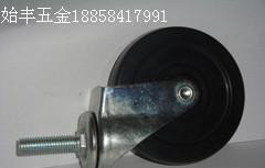 4寸橡胶丝杆万向轮工业轮平板车轮手推车轮图2