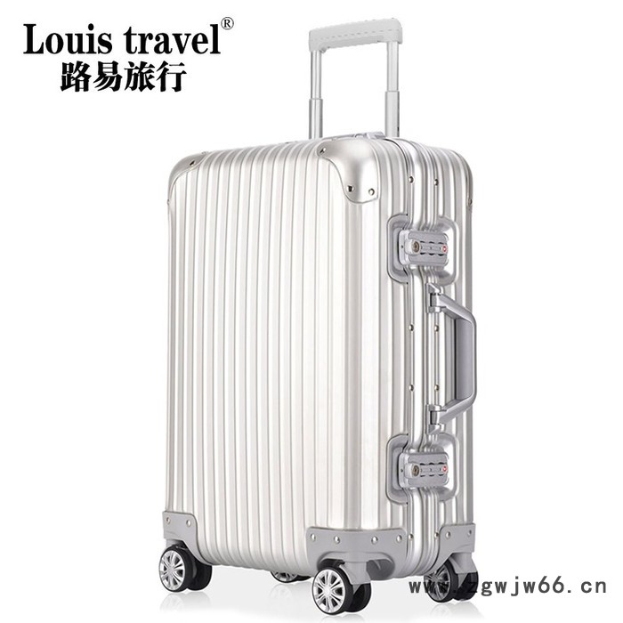 Louistravel 全铝镁铝合金拉杆箱万向轮行李箱女密码登机箱旅行箱 LT3913
