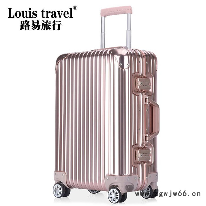 Louistravel 全铝镁铝合金拉杆箱万向轮行李箱女密码登机箱旅行箱 LT3913图2