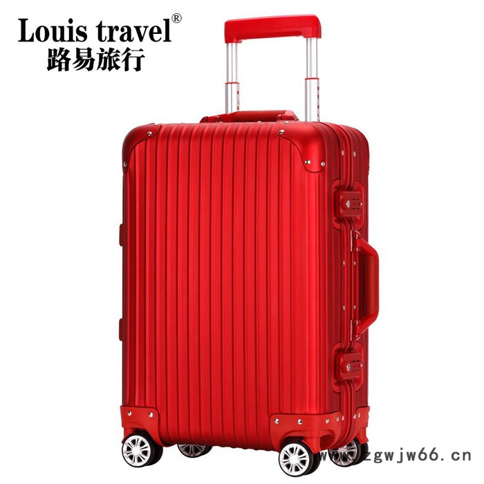 Louistravel 全铝镁铝合金拉杆箱万向轮行李箱女密码登机箱旅行箱 LT3913图5