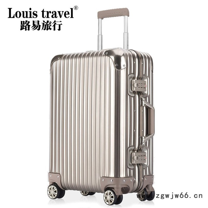 Louistravel 全铝镁铝合金拉杆箱万向轮行李箱女密码登机箱旅行箱 LT3913图3