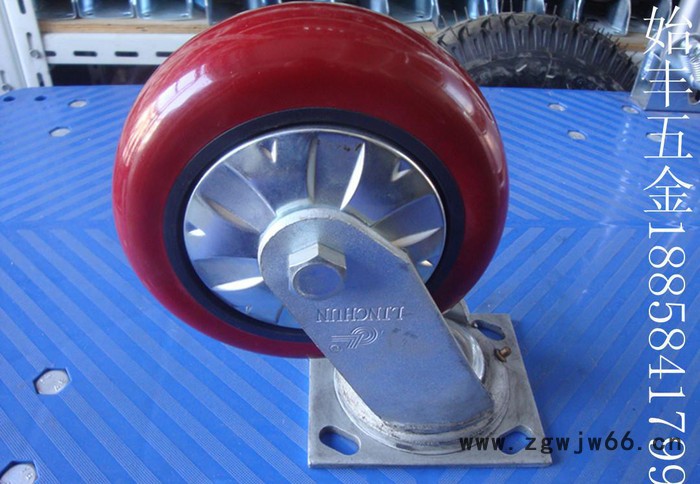 林春重型6寸聚胺脂万向轮，工业轮手推车轮平板车轮脚轮轮子图2