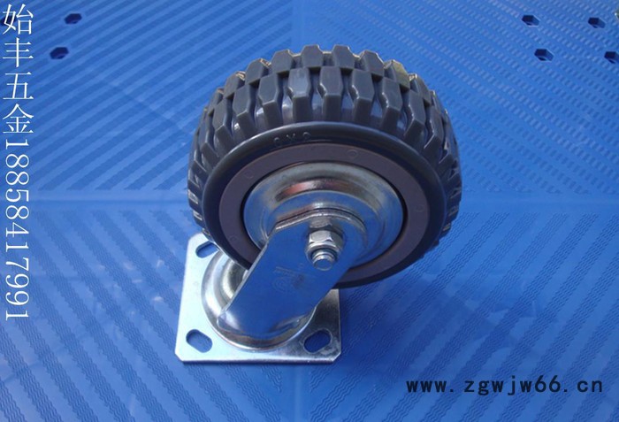 重型A款6寸聚胺脂峰火万向轮.脚轮轮子手推车轮平板车轮工业轮图2