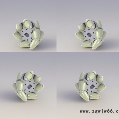 一套100mm中固式麦克纳姆轮(mecanum wheel)万向轮14187