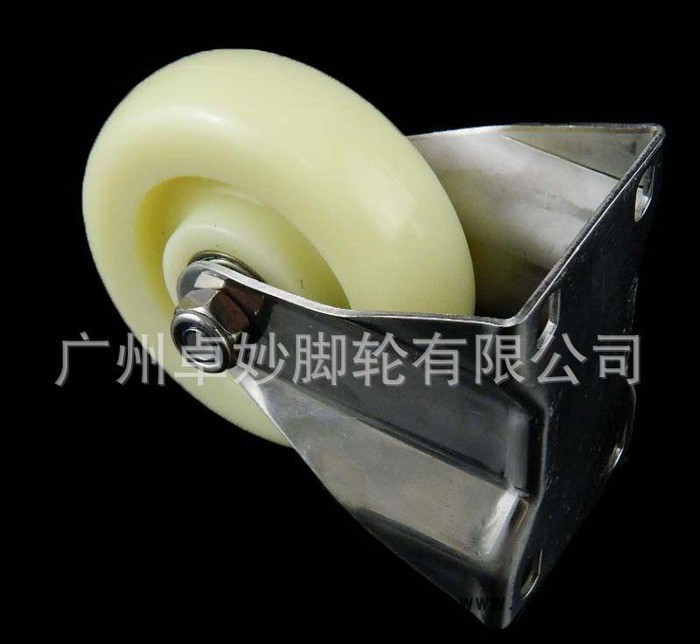 特价4寸中型304不锈钢定向脚轮静音耐磨尼龙固定万向轮图2