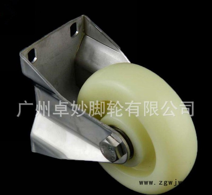 特价4寸中型304不锈钢定向脚轮静音耐磨尼龙固定万向轮图3