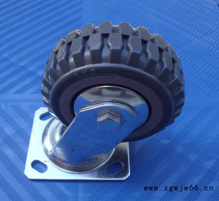 重型A款5寸聚胺脂万向轮.平板车轮手推车轮脚轮轮子工业轮滑轮图2