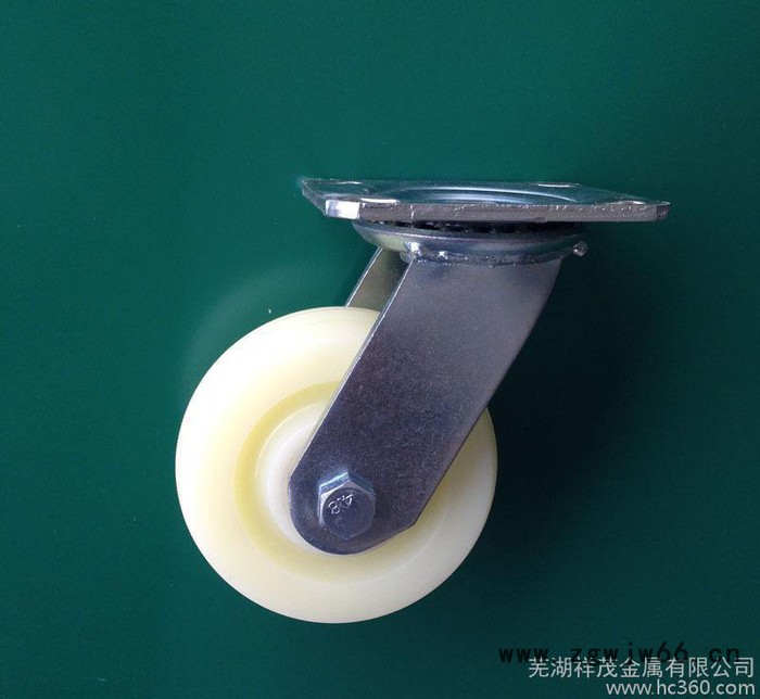 5寸6寸工业活动脚轮万向轮重型双花纹一体式尼龙轮蓝锌支架高强度