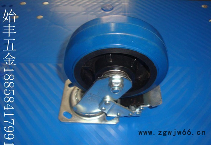 重型6寸弹力刹车轮.静音轮万向轮平板车轮手推车轮脚轮轮子双轴承图2