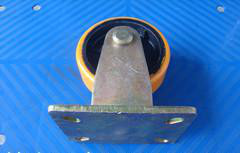 特重型5寸黄色铁心聚胺脂定向轮，工业轮万向轮手推车轮脚轮轮子图2