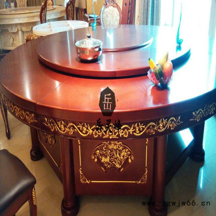 岚慧电动餐桌 电动餐台 北京超大餐桌厂家 电动餐桌转盘电动机图3