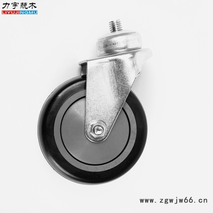轮子 4寸PU双轴承载重轮 150升超市购物车专配 脚轮 万向轮 车轮图2