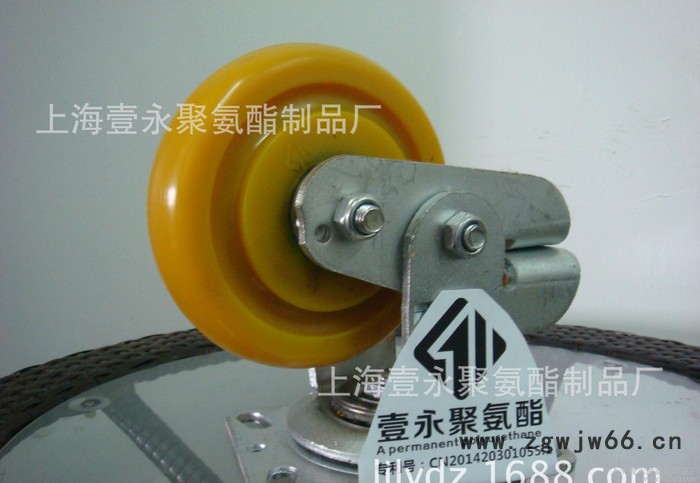 **6寸减震安全预警聚氨酯脚轮，万向轮，叉车轮图2