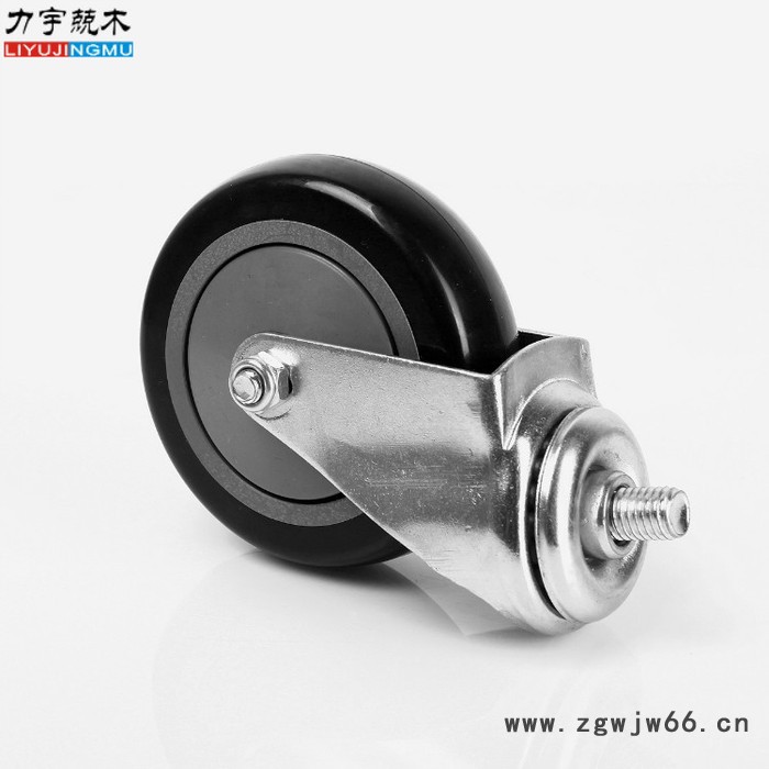 轮子4寸PU单轴承载重轮150升超市购物车专配 脚轮万向轮车轮上海                直销图2