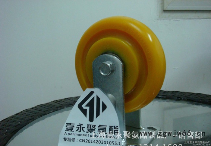 **6寸超耐磨聚氨酯安全预警脚轮，万向轮，叉车轮图2