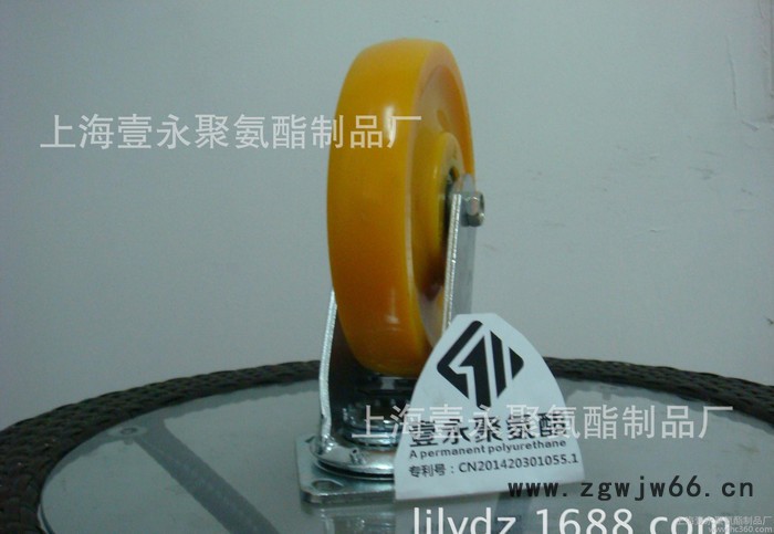 **8寸超耐磨聚氨酯安全预警脚轮，万向轮，叉车轮图2