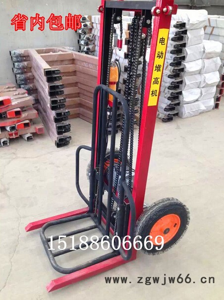 电动堆高车 200KG电动叉车加万向轮 小型堆码铲车图2