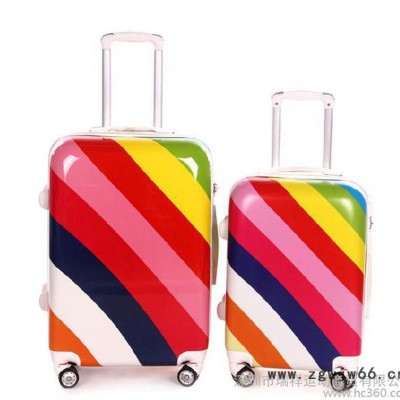 新款彩虹旅行箱女拉杆箱万向轮24寸登机箱20寸行李箱  时尚