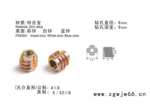 锌合金锤仔螺母 内外牙螺母 三合一连接件 脚轮万向轮 横孔螺母图2