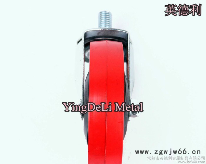 4寸PVC轴承轮  超市购物车脚轮 超市手推车轮子 万向轮 红轮图2