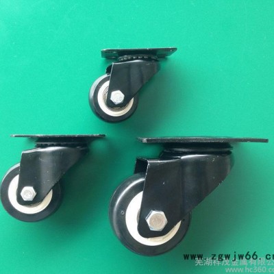 1.5寸2寸2.5寸工业活动脚轮万向轮中型金钻双轴pu聚氨酯轮推车轮