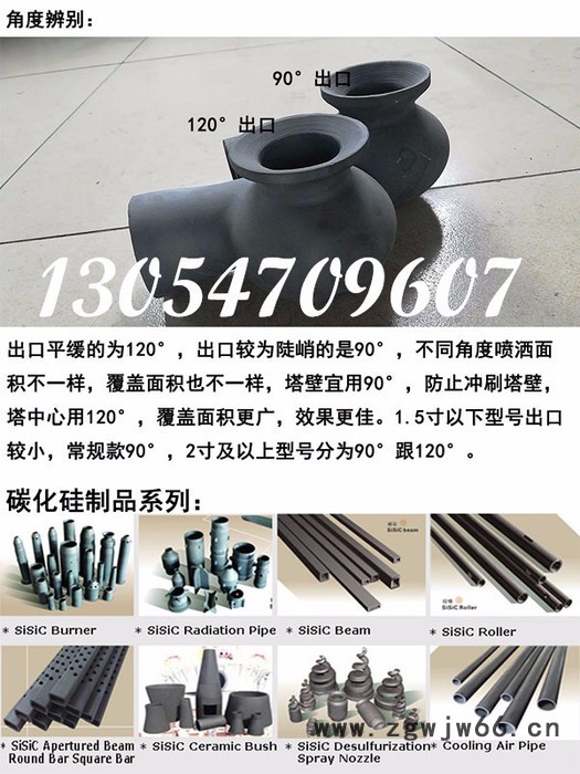 格亿dn15-dn100 吸收塔喷淋层喷嘴 碳化硅陶瓷脱硫喷嘴图3