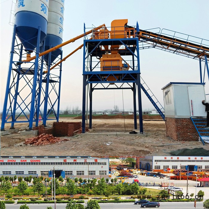 三强机械供应搅拌站电动机  移动式搅拌站 混凝土搅拌站资质 混凝土搅拌站生产厂家图3