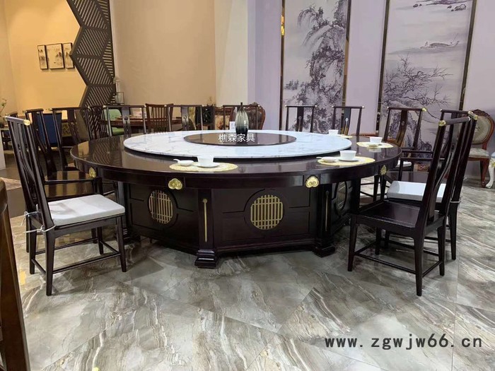 电动机芯 实木软包餐椅 酒店遥控餐台 贵州电动餐桌厂家图3