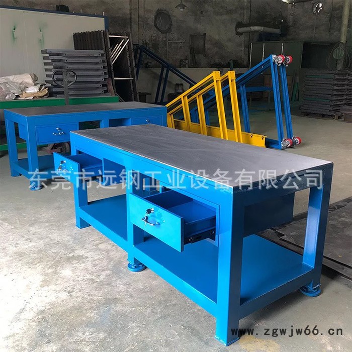 远钢重型模具维修工作台 水磨钢板钳工台 带抽屉飞模台**图3