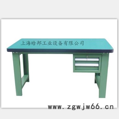 【上海**】重型挂板工作桌、榉木工作桌、实木操作台钳工台图2