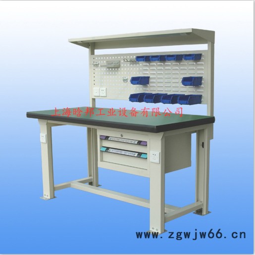 【上海**】重型挂板工作桌、榉木工作桌、实木操作台钳工台图3