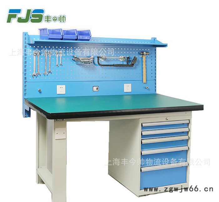 带挂板5抽屉工作台，钳工、防静电、重型工作台，实验操作台图3