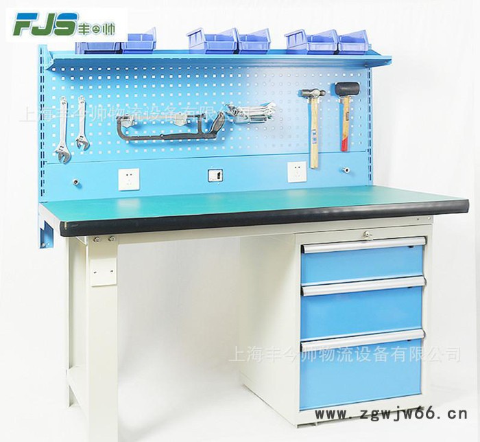 带挂板3抽屉标准工作台，钳工、防静电、重型工作台，实验操作台图2