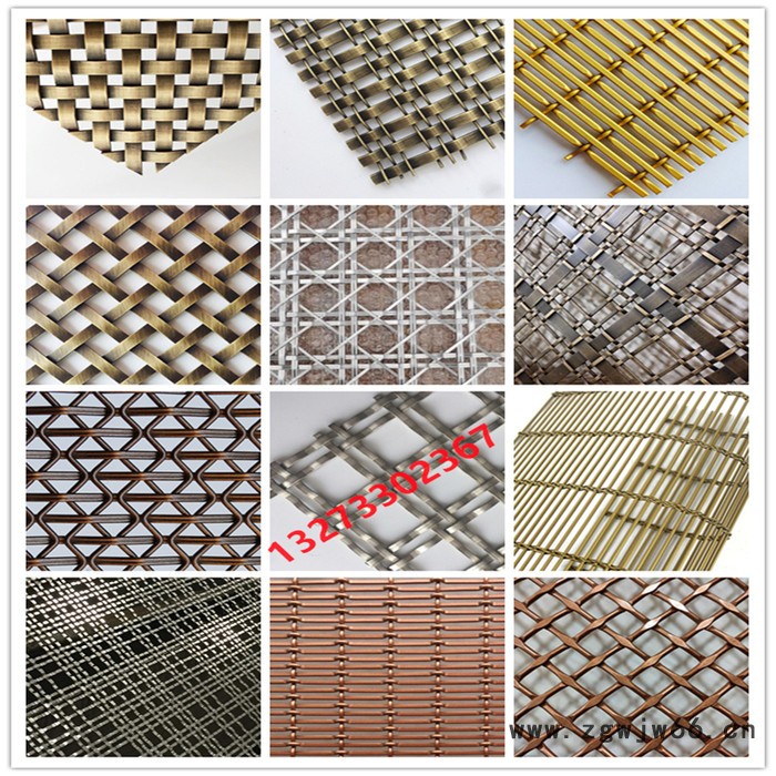 乾卓金属网 金属装饰网金属编制网格道具不锈钢丝隔断屏风装饰网米字铜丝编织圆丝网帘图4