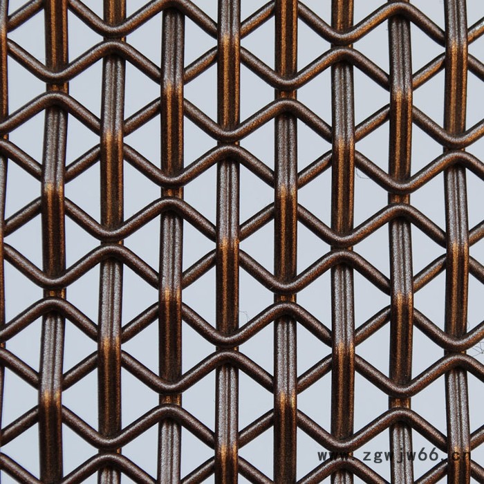 金属装饰网 镀钛网酒店金属网阻燃餐厅酒店内外墙装饰网圆丝扁丝混编网图5