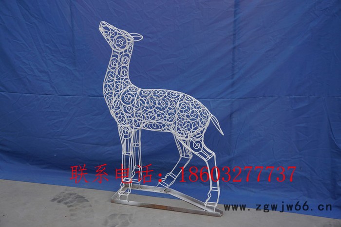 新疆康大雕塑 抽象鹿镂空金属网格动物雕塑图4
