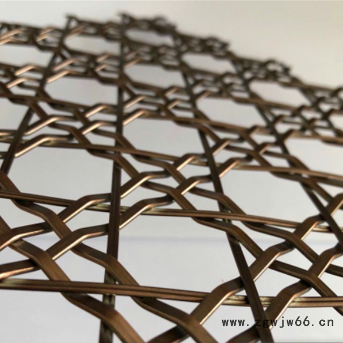 乾卓  可来回拉动隔断金属网 金属室内吊顶编织装饰网 经纬编织幕墙隔断网图3