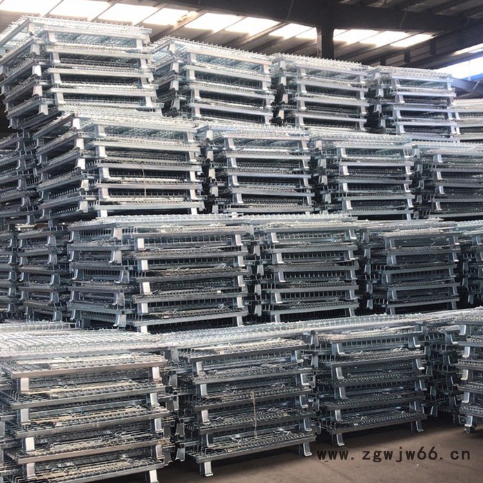 金属网箱 半开门可折叠网格料箱 金属周转箱图3