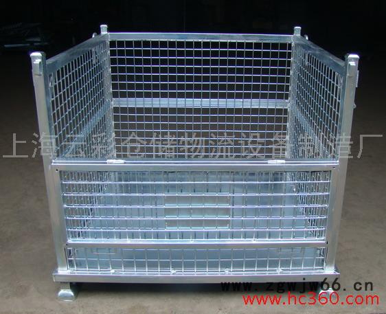 供应上海云彩金属网箱、金属料筐、仓储笼、铁板箱、手推车、金属料架、布袋车、轮胎架、金属网蓝、堆垛架、托盘图1