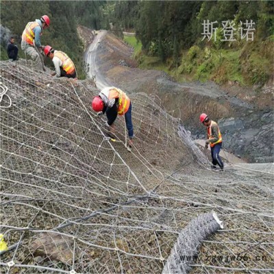 隧道口钢丝绳网 山坡防护网 柔性金属网 斯登诺 批发销售