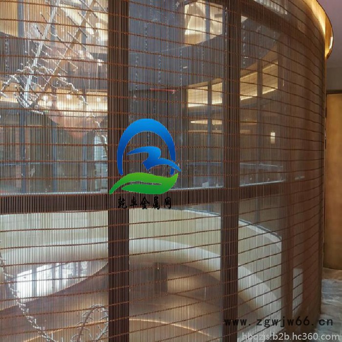 乾卓 金属装饰网帘不锈钢网格建筑装饰网仿竹编织金属网电梯装饰网格图6