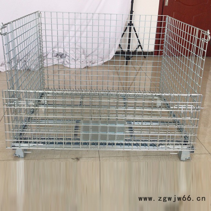 堆垛折叠料箱 金属料箱 折叠式金属网箱图4