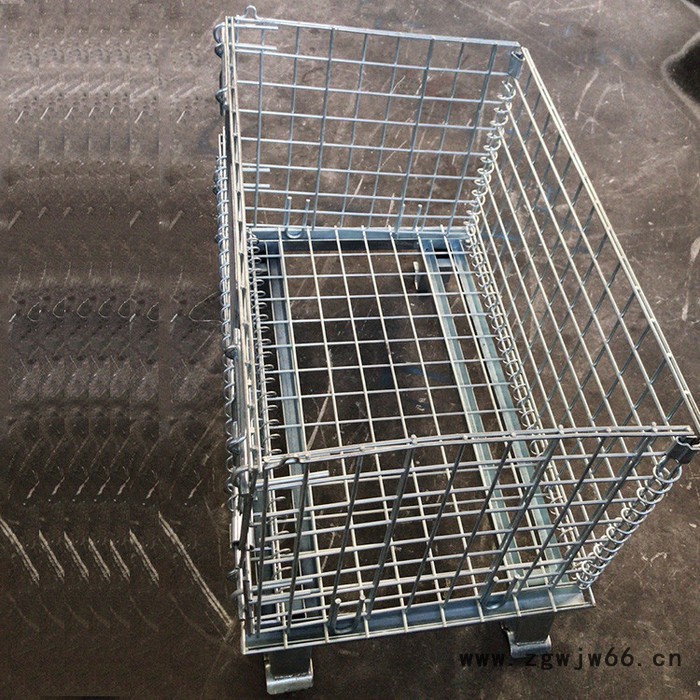 堆垛折叠料箱 金属料箱 折叠式金属网箱图3