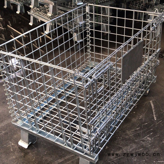 堆垛折叠料箱 金属料箱 折叠式金属网箱图5