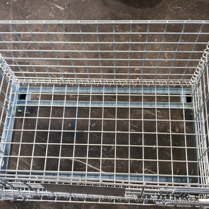 堆垛折叠料箱 金属料箱 折叠式金属网箱图6