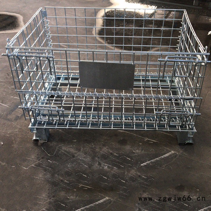 堆垛折叠料箱 金属料箱 折叠式金属网箱图2