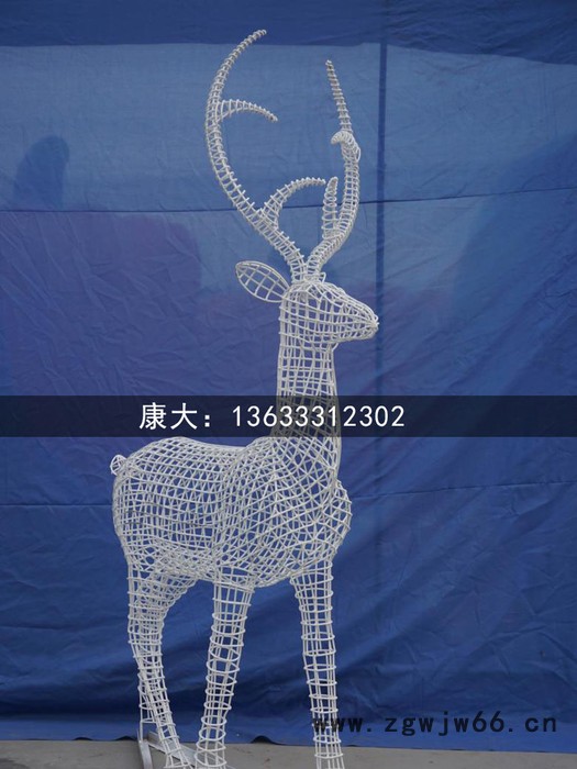 甘肃康大雕塑定制 户外园林景观饰品金属网格动物**摆件图6