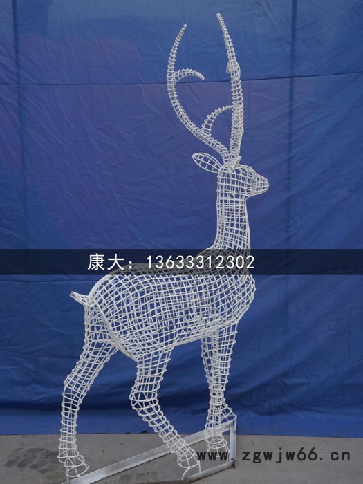 甘肃康大雕塑定制 户外园林景观饰品金属网格动物**摆件图4